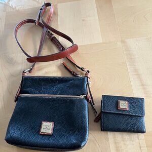 Dooney & Bourke Love Letter Carrier Crossbody Purse Pebble Grain Leather Black